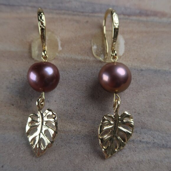 🌸Purple Edison Pearl Earrings🌸 - Picture 1 of 5